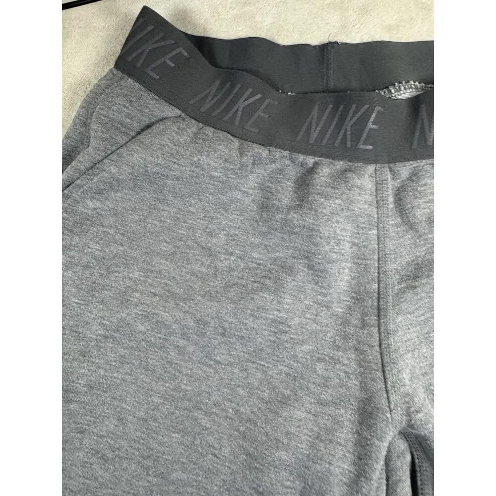 Nike Dri-FIT Pants Medium Gray Logo Waistband Athletic Workout Lounge